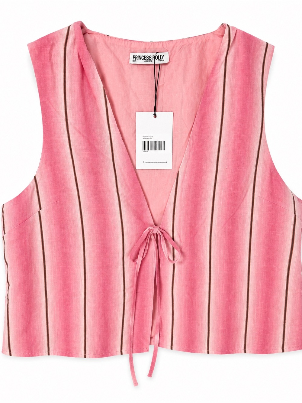 Princess Polly Pink Striped Tie-Front Top